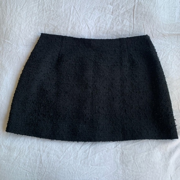 NWT Doen Elina Tweed Boucle Button Pocket High Waist A Line Mini Skirt Black - Picture 14 of 16